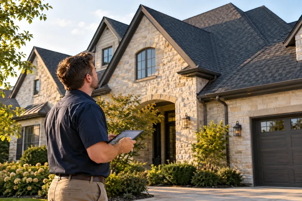Illustrative professional roof assessment
